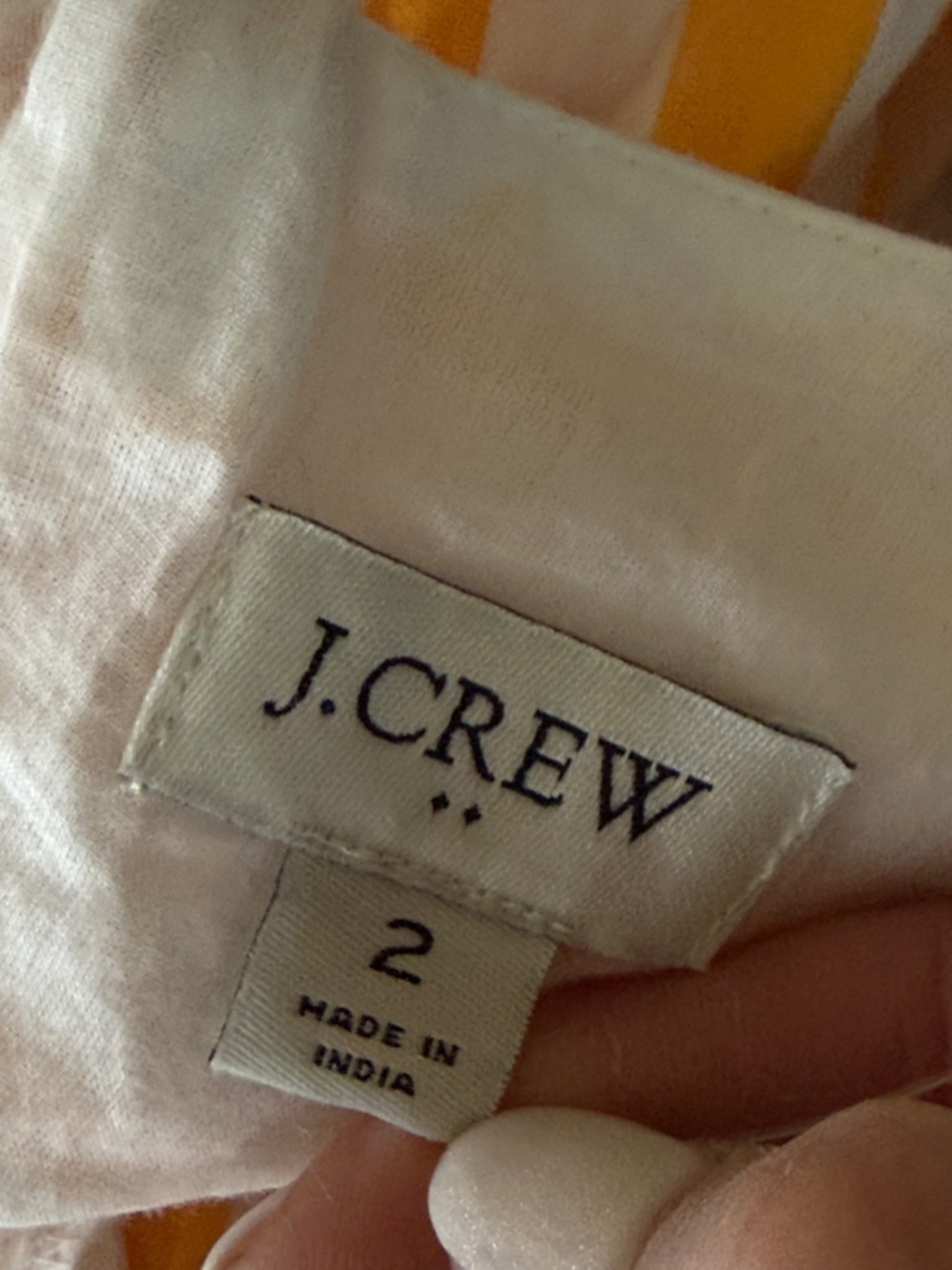 NWT J. Crew Factory Tie-Back Marigold/White Cotton Sundress Size 2 - Picture 3 of 16